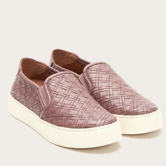 Frye Lena Woven Slip On Leather Sneaker Shoes Lilac 7.5 - Picture 1 of 12